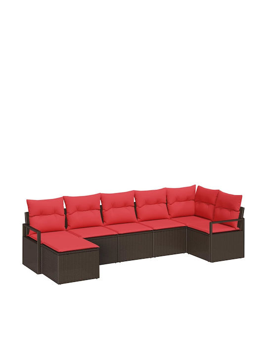 Corner Outdoor Sofa Rattan with Cushions 55x55x37cm