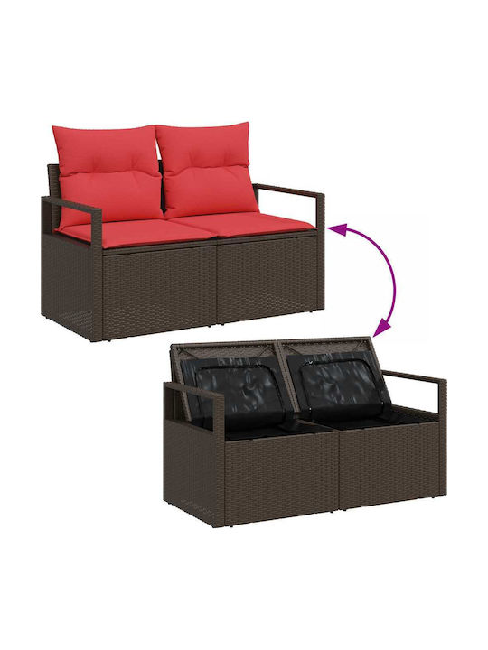 Corner Outdoor Sofa Rattan with Cushions 55x55x37cm