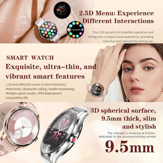 Smartwatch Microwear H03 Pink Silicone