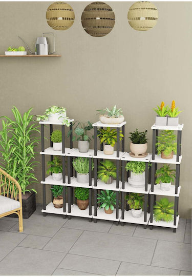 SteweHome Raft Suport Pentru Plante Din Plastic Alb