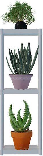 SteweHome Ραφιέρες Γλάστρας Πλαστικές Λευκές 29x29x94εκ. 3τμχ