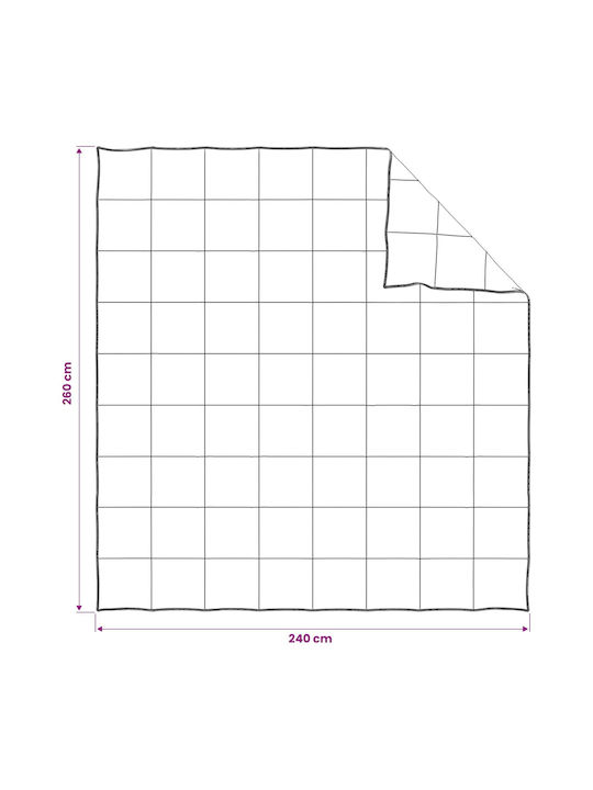 vidaXL Set Quilt Super King 240x260cm White 2 Pieces 150 GSM