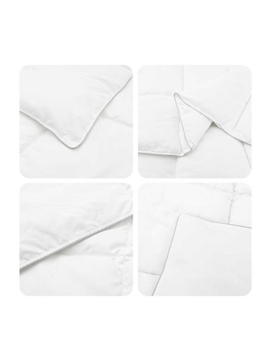vidaXL Double Quilt Set 200x220cm White 2 Pieces 150 GSM