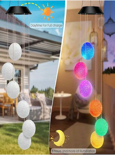 SteweHome Set of 6 Solar Ball Lights Red with Photocell