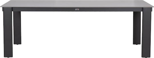 Dining Room Table with Stone Surface Grey 220x100x76cm