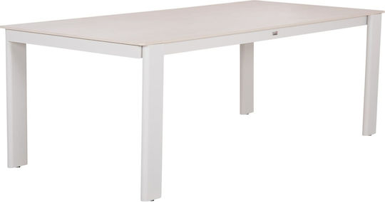 Masă de Sufragerie cu Suprafață din Piatră Crem 220x100x76cm