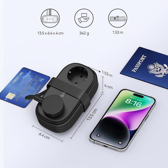 Orico Захранваща Лента Защита 2 Гнезда с 2 USB-A 1 USB-C и Кабел 1.1м