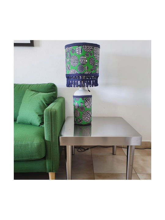 Oxygen Glass Table Lamp with Green Shade and Base