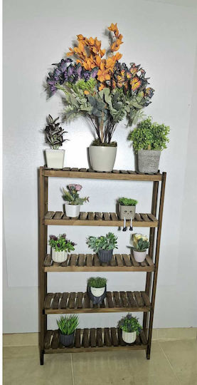Stewehome Decorative Organizer Wood Classic Style Flowers Shoes Brown