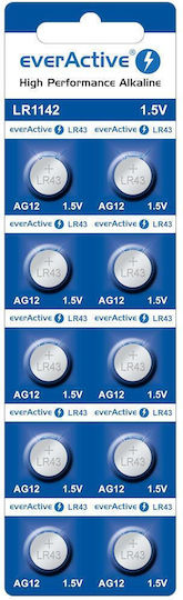 Everactive Mini Baterie Alcalină Ag12 G12 Lr1142 Lr43 Pachet Blister 10