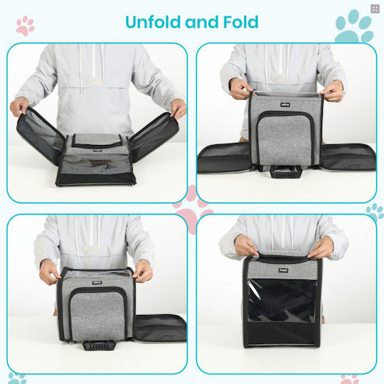 Miss Lulu Dog Backpack for Carrying Dogs/Cats Grey