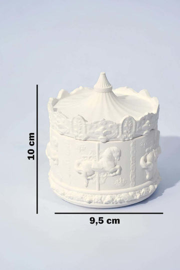 SteweHome Christmas Plastic White Candle 10x10cm