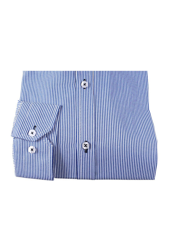 Long Sleeve Striped Blue Shirt