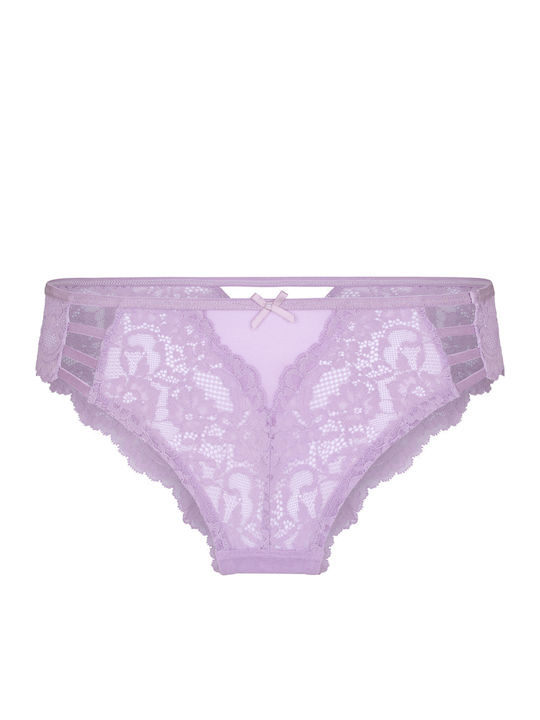 Belle High Waist Women's Brazil with Lace Purple