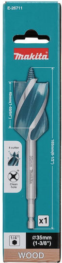 Makita Drill Bit Drill with Hexagonal Shank for Wood 35x165mm