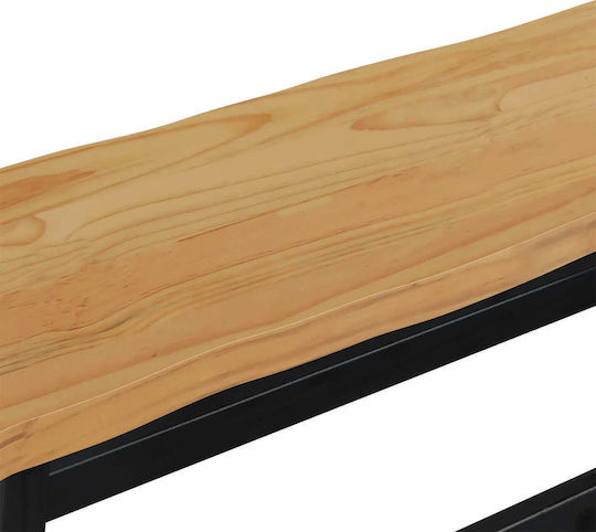 Dining Bench with Wooden Brown Surface 91.5x29x45.5cm