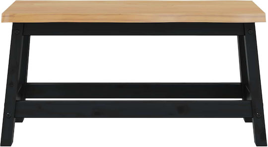 Dining Bench with Wooden Brown Surface 91.5x29x45.5cm