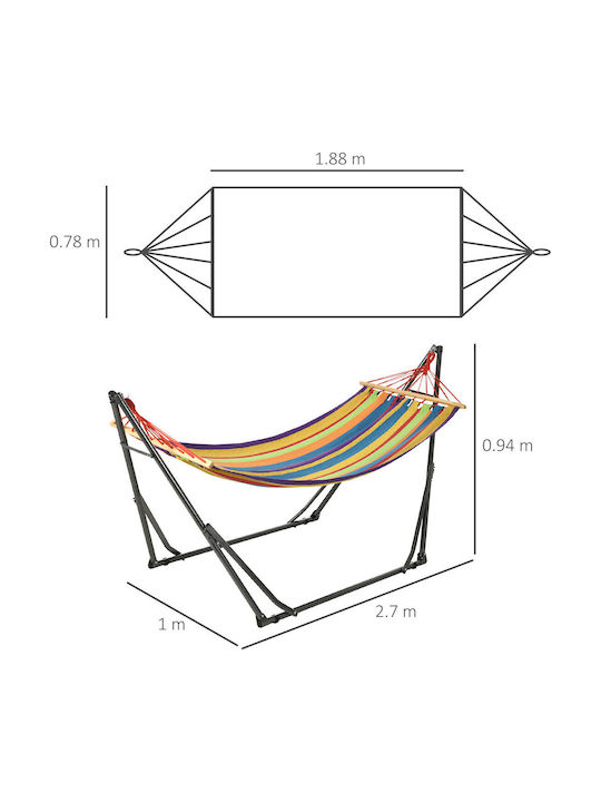 Outsunny Hammock Fabric with Stand Multicolour 270x100cm