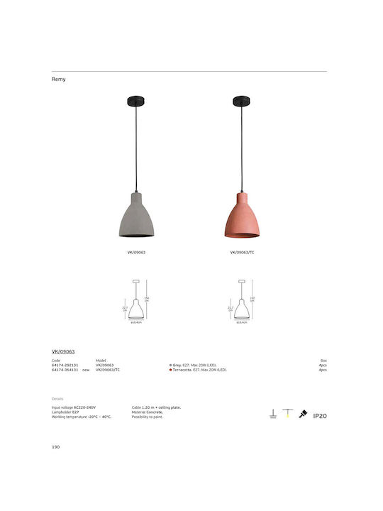 VK Lighting Висящо Осветително Тяло Оранжево