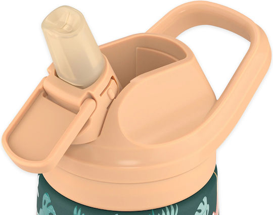 Cool Bottles Καπάκι & Βουρτσάκι Μπουκάλι Kiddie 350ml Peach