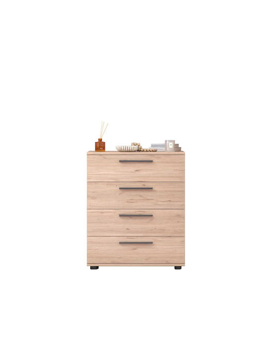 Kommode Schlafzimmer Holz Raga mit 4 Schubladen Natürlich 65x41x78cm