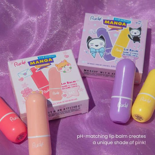 Rude Cosmetics Lip Care Set Wasser-Melone Und Pfirsich Kuss 3,5 g