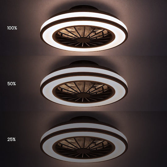 Eko Light Blast Πλαφονιέρα 38.5cm με Φως Μαύρη