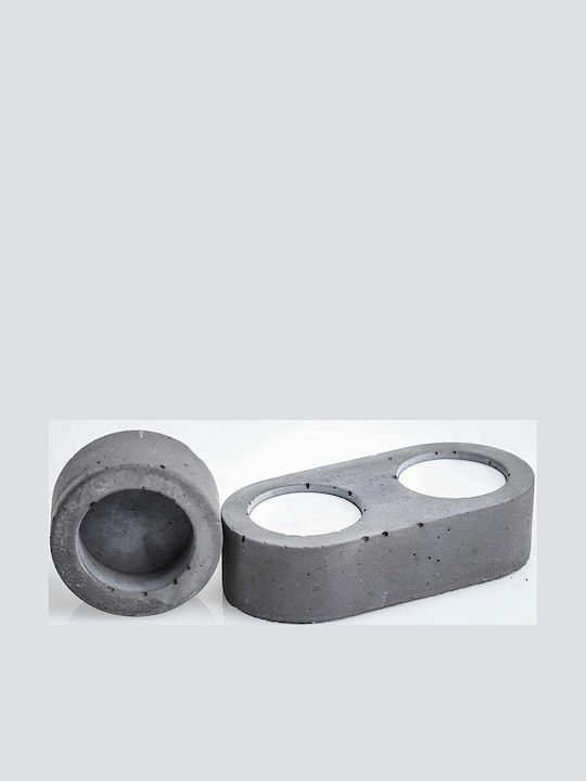 SteweHome Σετ Κηροπήγια για Ρεσώ σε Γκρι Χρώμα 10x6x10εκ. 3τμχ