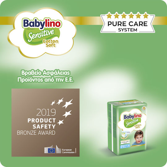 Babylino Scutece cu bandă adezivă Sensitive Cotton Soft Nr. 7 pentru 15+kg 36buc