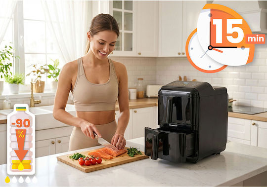 Berdsen Air Fryer with Double Removable Container 11.6lt Black BD-663