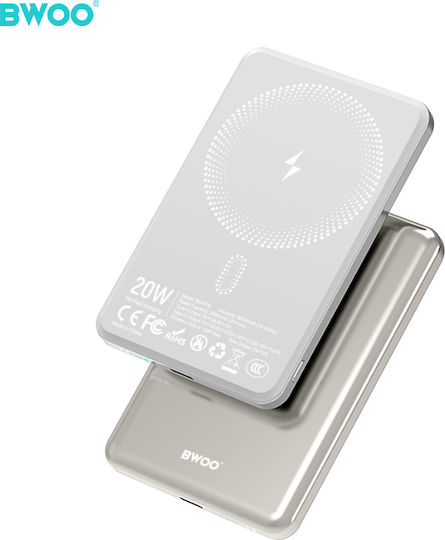 BWOO P79 Power Bank 5000mAh 20W με Θύρα USB-C Χρυσό
