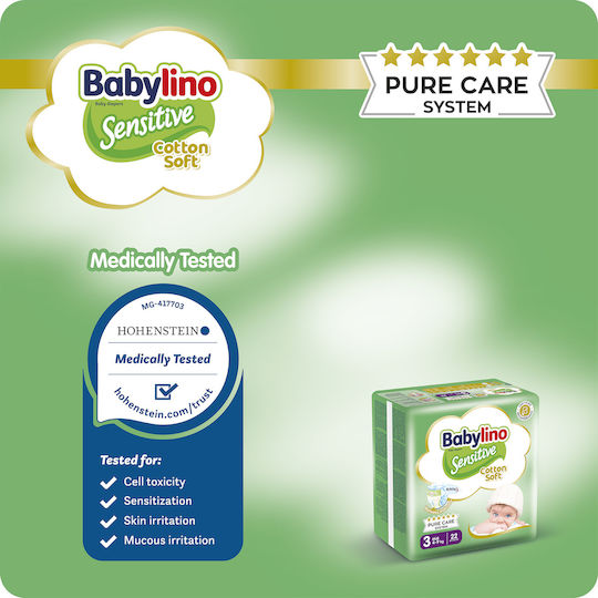 Babylino Tape Diapers Chamomile Chamomile No. 3 for 4-9kg 56pcs
