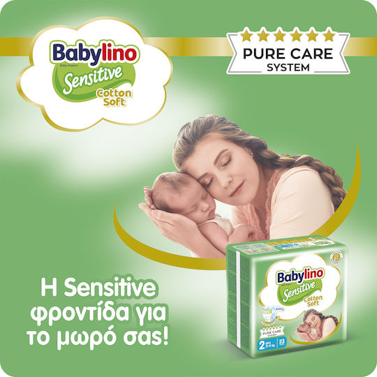 Babylino Klebeband-Windeln Sensitive Cotton Soft Nr. 2 für 3-6kg 64cm