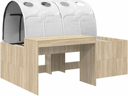 Kids Bed Single with Desk White