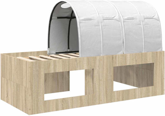 Kids Bed Single with Desk White