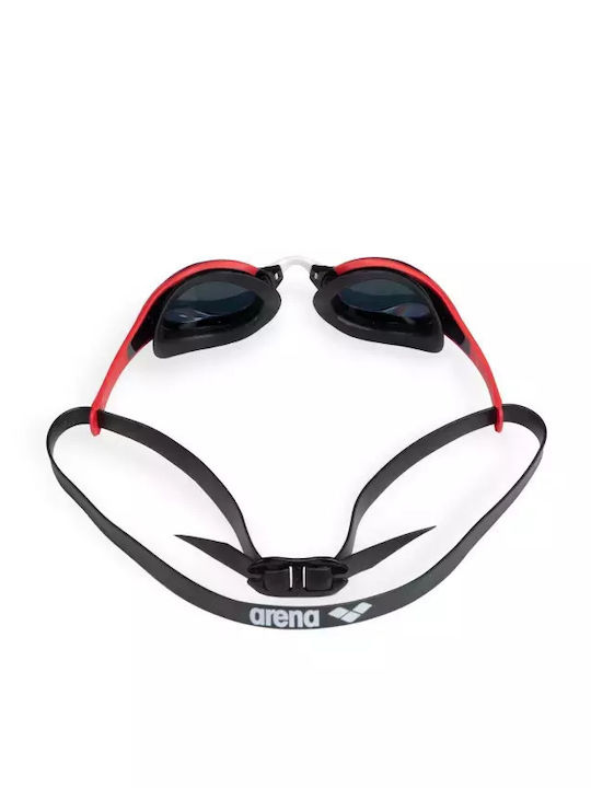 Arena Cobra Swimming Goggles for Adults with Anti-Fog Lenses Red
