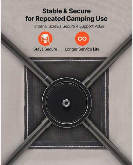 Vevor Σκηνή Camping Pop Up Αυτοκινήτου Αποθήκευσης Μπεζ για 4 Άτομα