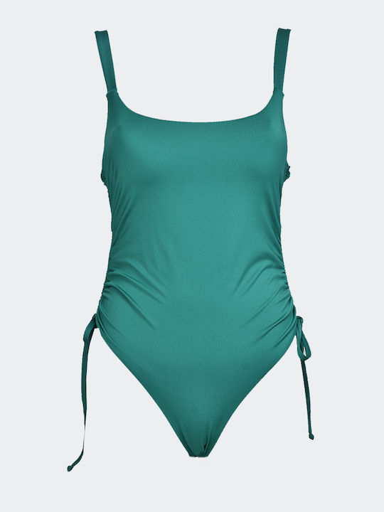 One Piece Swimsuit With Removable Padding Green