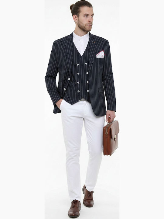 Summer Men’s Suit Jacket Slim Fit Blue