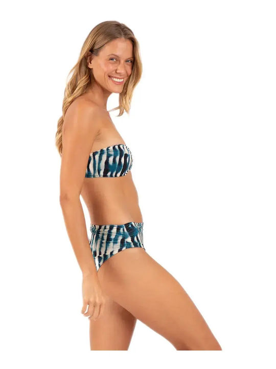 Strapless Blue Bikini Top