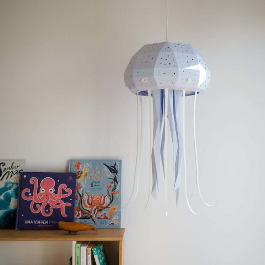 Owl Paperlamps Einfaches Licht Kinderzimmer-Deckenleuchte aus Papier mit E27-Fassung Blau 60x30cm