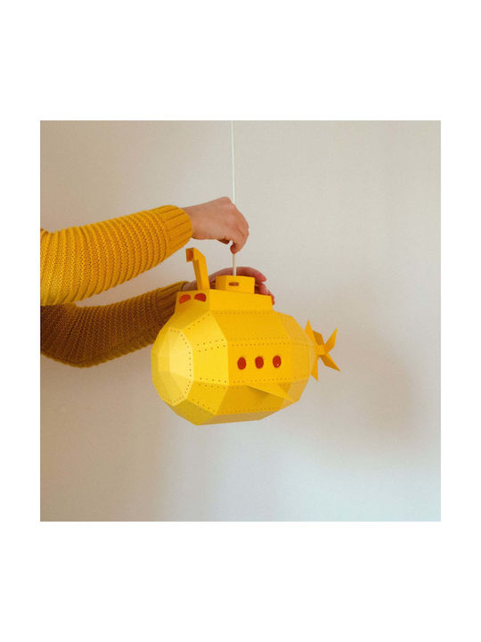 Owl Paperlamps O Singură Lumină Lumină De Tavan Pentru Copii Suspendată Din Hârtie Cu Soclu E27 Galben 34x27cm