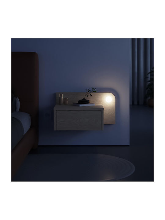 Bedside Table Dotta Wooden Beige 52x33.6x28cm
