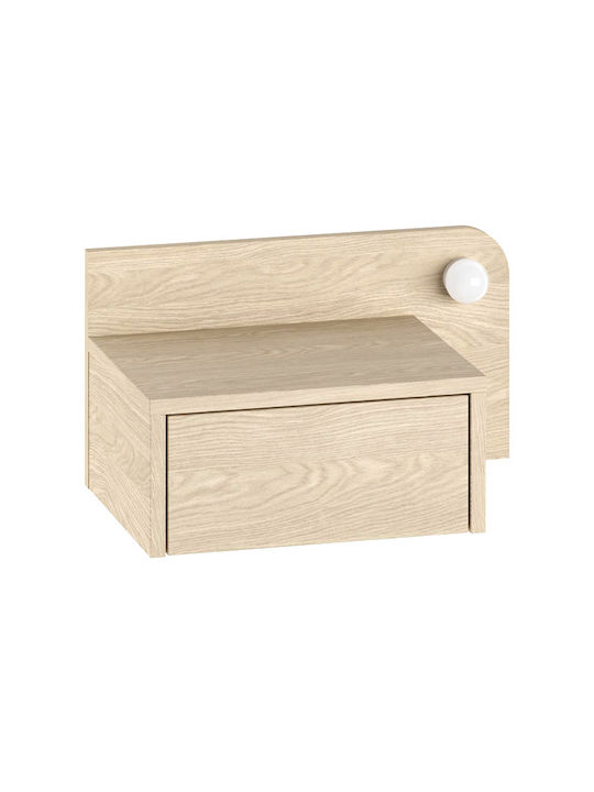 Bedside Table Dotta Wooden Beige 52x33.6x28cm