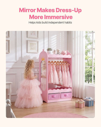 Vevor Kids Multi Hook Wooden Pink