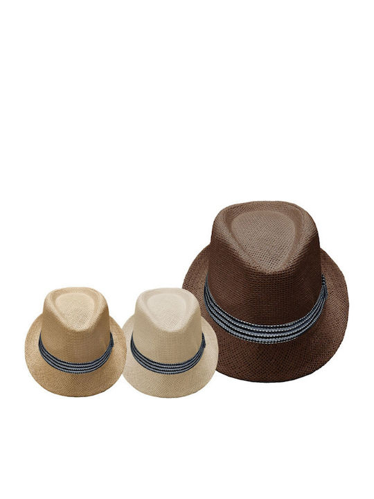 Summertiempo Summertiempo Herrenhut Fedora Rattangeflecht Beige