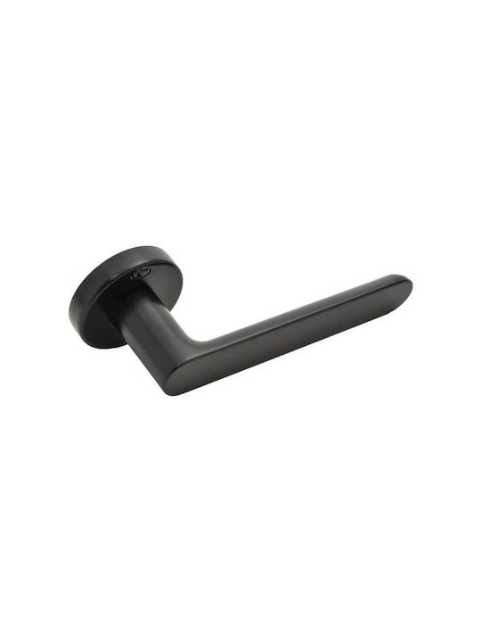 Convex Front Door Lever With Rosette 1905 Pair With Mouthpiece Matte Black