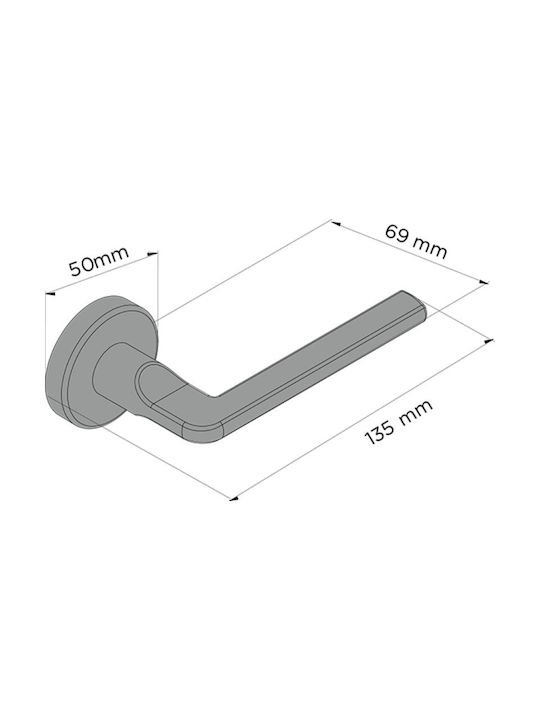 Convex Front Door Lever With Rosette 2325 Pair With Mouthpiece Matt Nickel