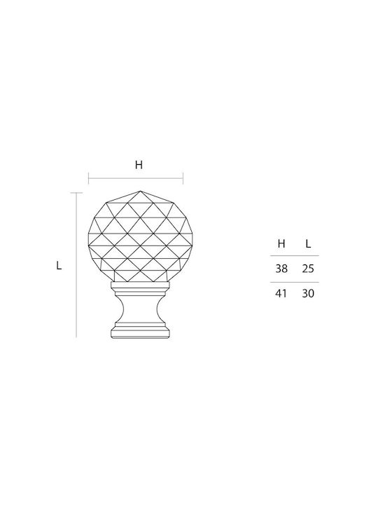 Convex 105 Πόμολο Επίπλου από Κρύσταλλο Χρώμιο Φ30mm 105-30S04S04