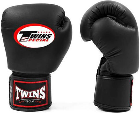 Twins Special Boxing Gloves from Synthetic Leather for Competition Black